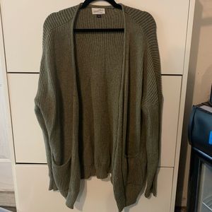 Olive green knitted cardigan